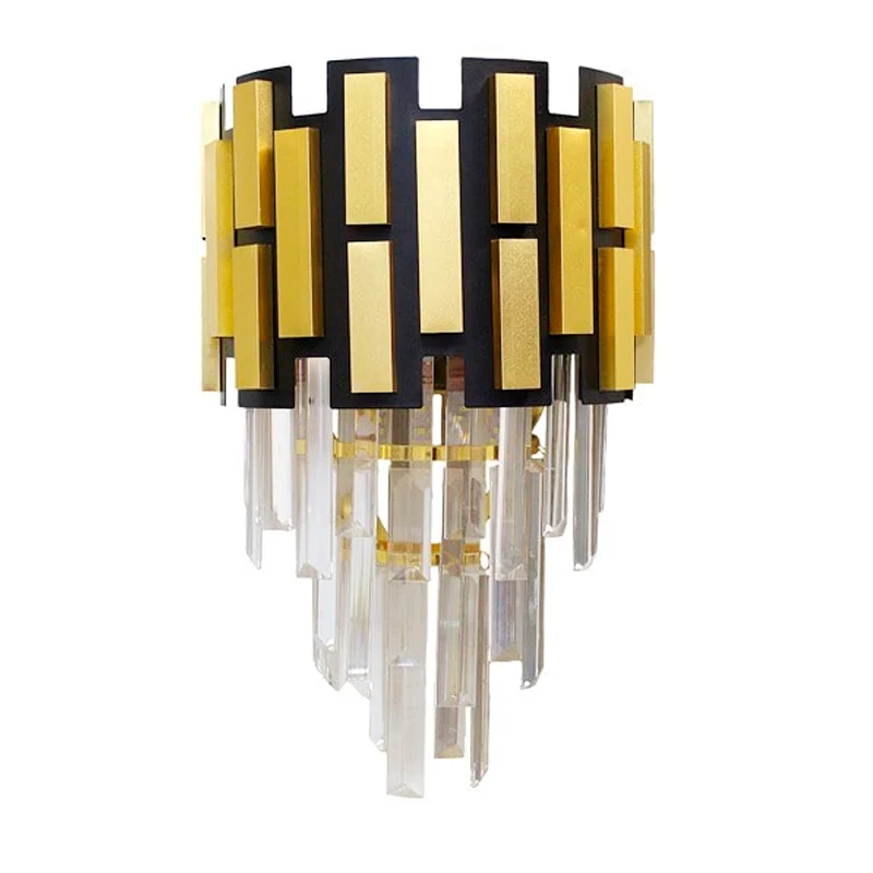 Modern di-chrome crystal wall lamp