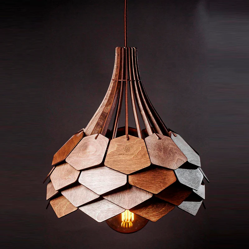 Wooden Pine Hanging Light - Image 2