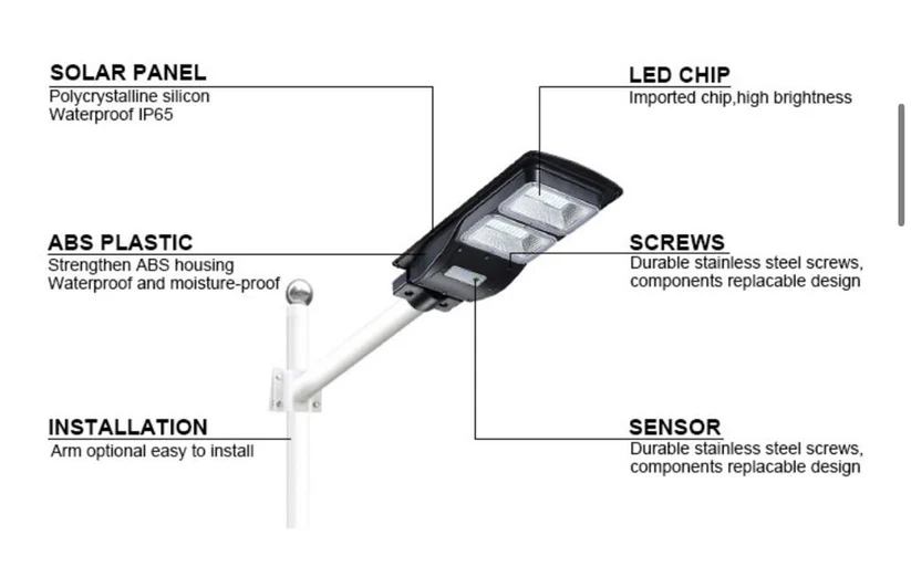 Fl-025 Solar Street Light Black Body 60w - Image 2