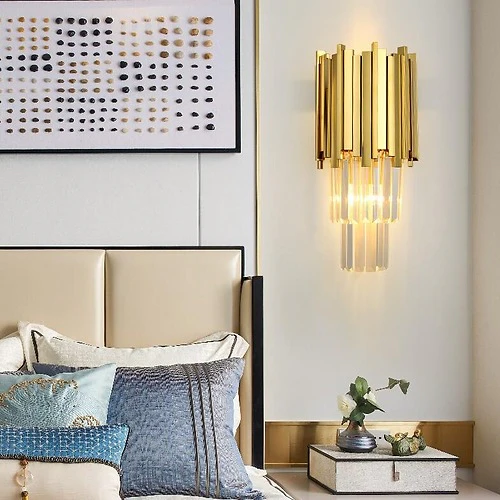 Modern di-chrome crystal wall lamp - Image 3