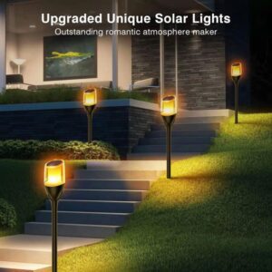 Solar Flame Bollard Light