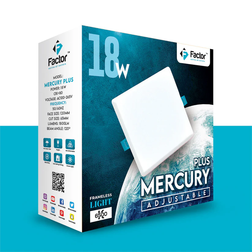 Factor Mercury Plus Downlight Square 18W - Image 2