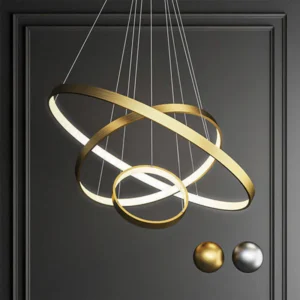 Gold 3-ring Chandelier