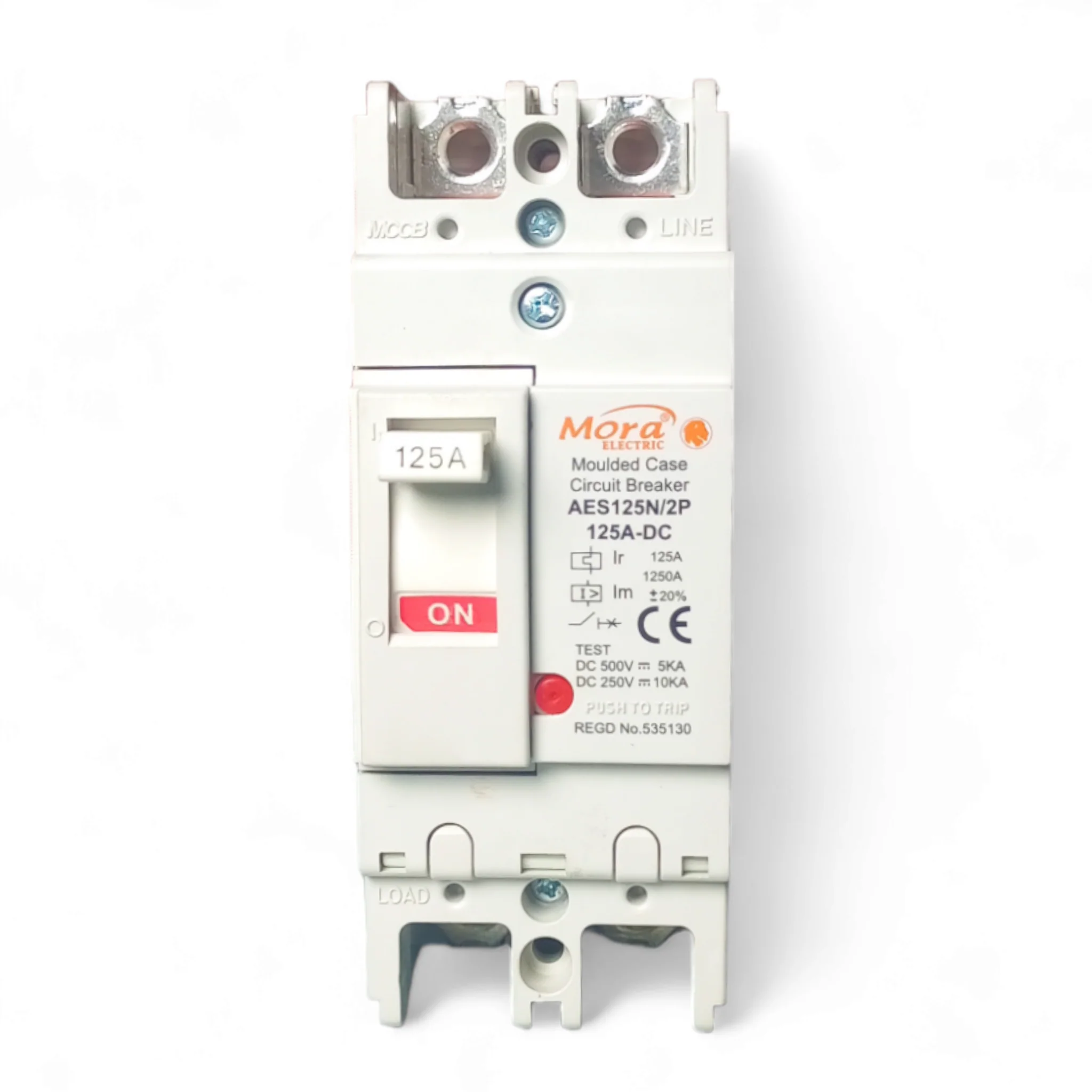 Mora 125A Breaker 2 Pole DC MCCB Breaker, Battery Breaker, Solar Panels Breaker, and Copper Points