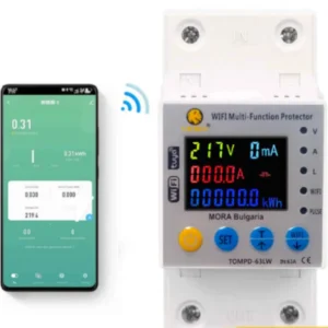 MORA 63A WiFi Smart Circuit Breaker with TUYA Energy Meter, kWh Monitoring, Timer, Voltage/Current/Leakage Protection – 10-in-1 Smart Power Protector