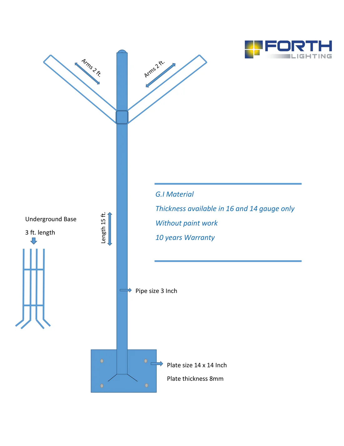 Pole in G.I Material