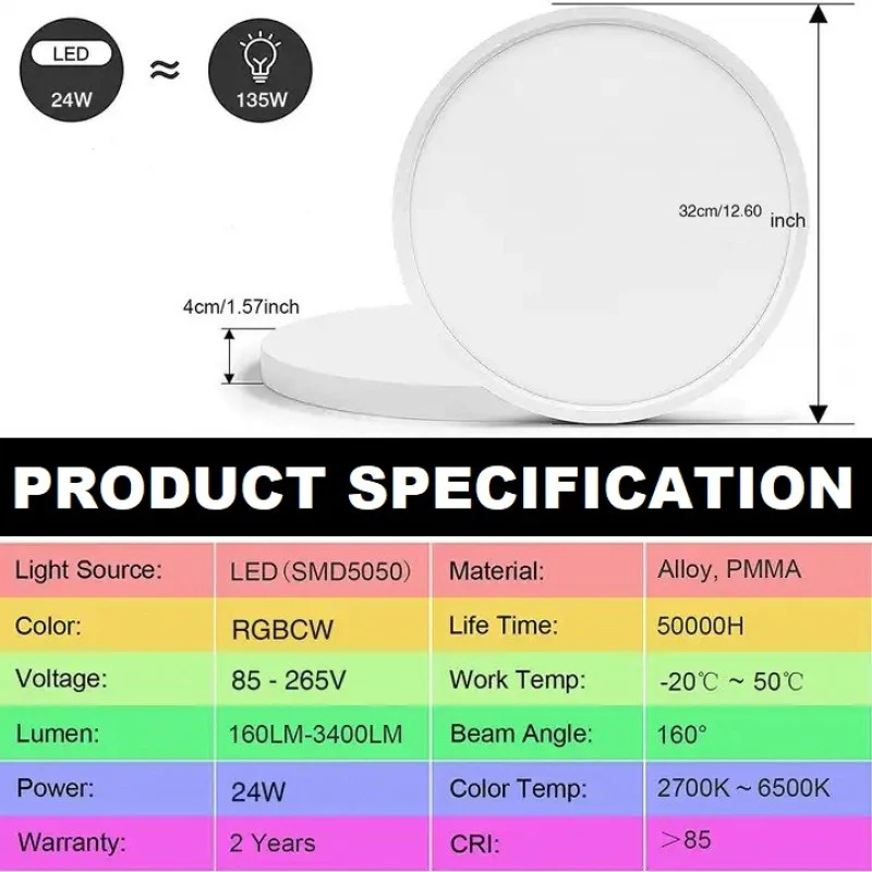 Smart RGB Ceiling Light - Image 2