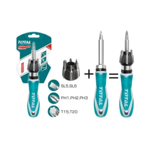 Total TACSD30086 8 Pcs Ratchet Screwdriver Set