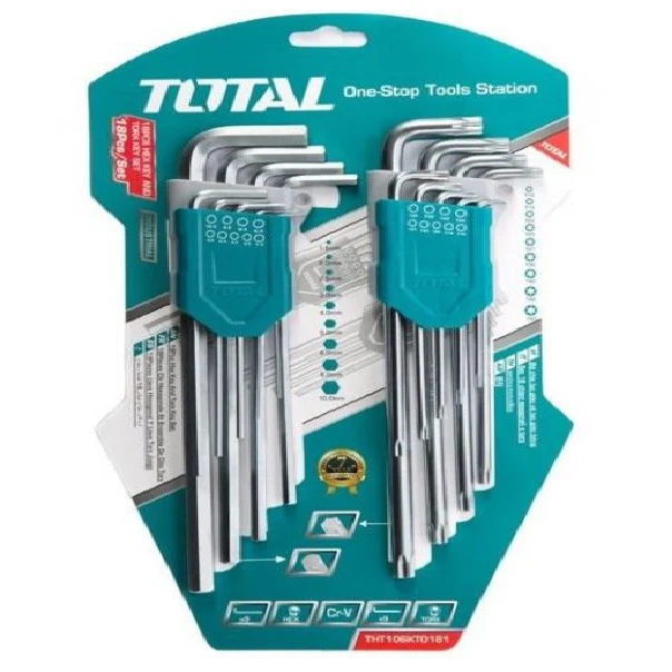 Total THT106KT0181 18 Pcs Hex Key And Torx Key Set