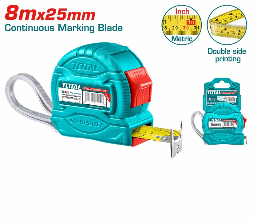 Total TMT34825 Steel Measuring Tape