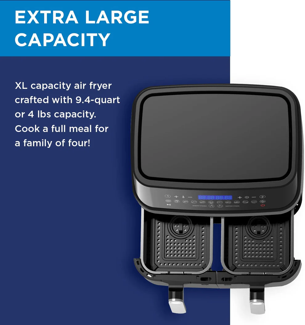 Westinghouse WKAFQK5511BK Dual Zone Air Fryer - Image 3